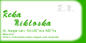 reka mikloska business card